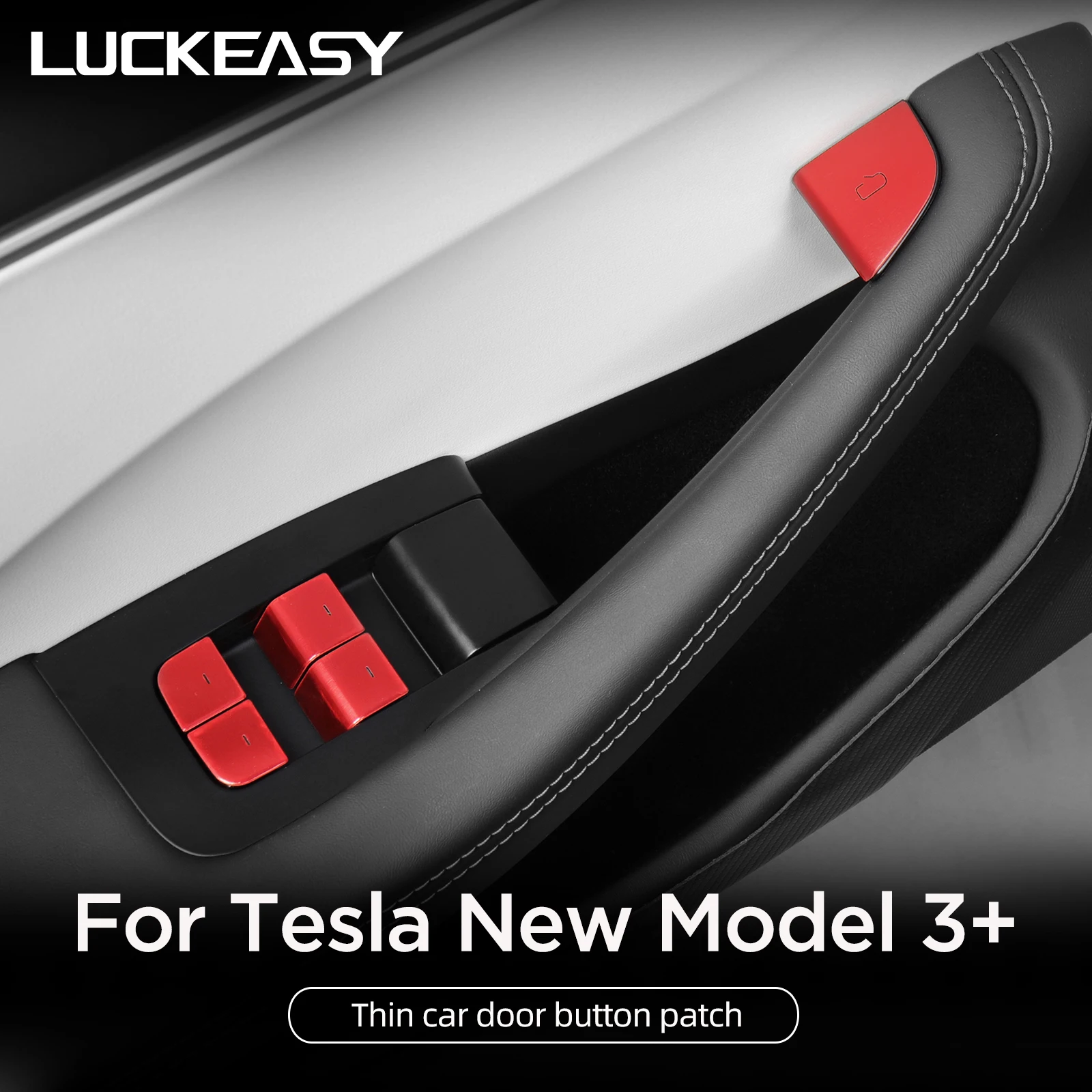 For Tesla Model 3 Car Window Switch Button Decoration Sticker 2024 Trunk Door Button Protective Patch Interior Accessories