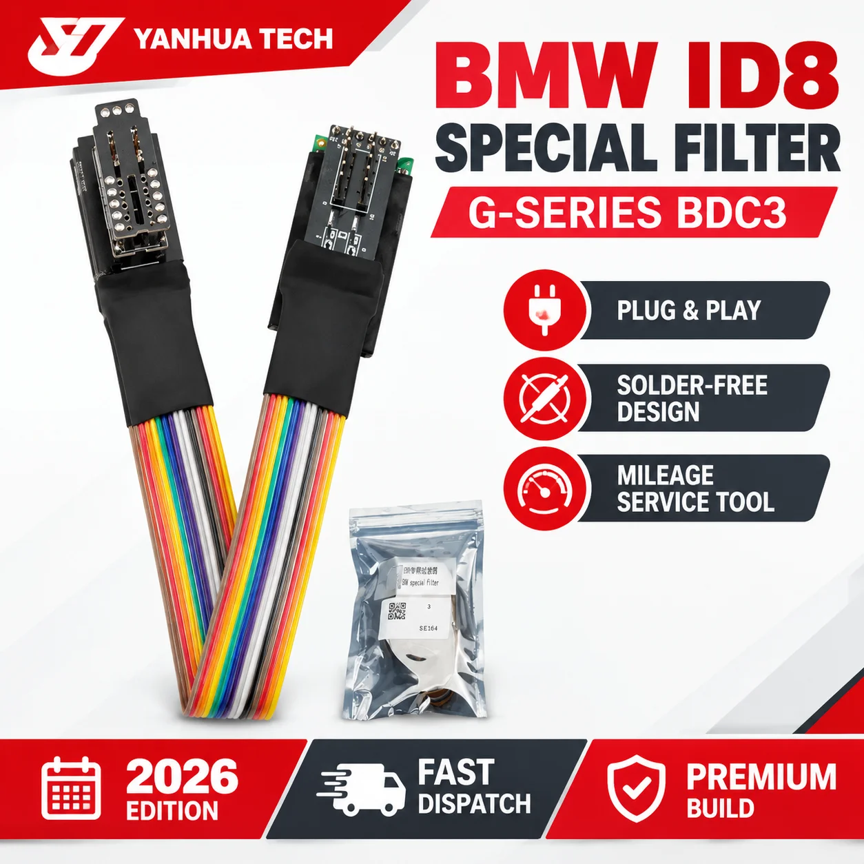 Yanhua Special Filter for BMW ID8 G Series BDC3 Odometer Mileage Correction Repair Plug and Play Solderfree Car Diagnostic Tools