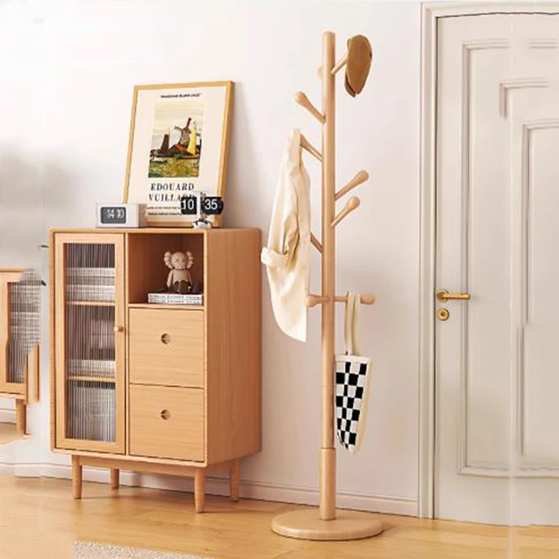 

Wooden Rail Floor Coat Racks Pants Hanging Headboard Garment Indoor Coat Racks Minimalist Clothes Porte Manteau Home Furniture