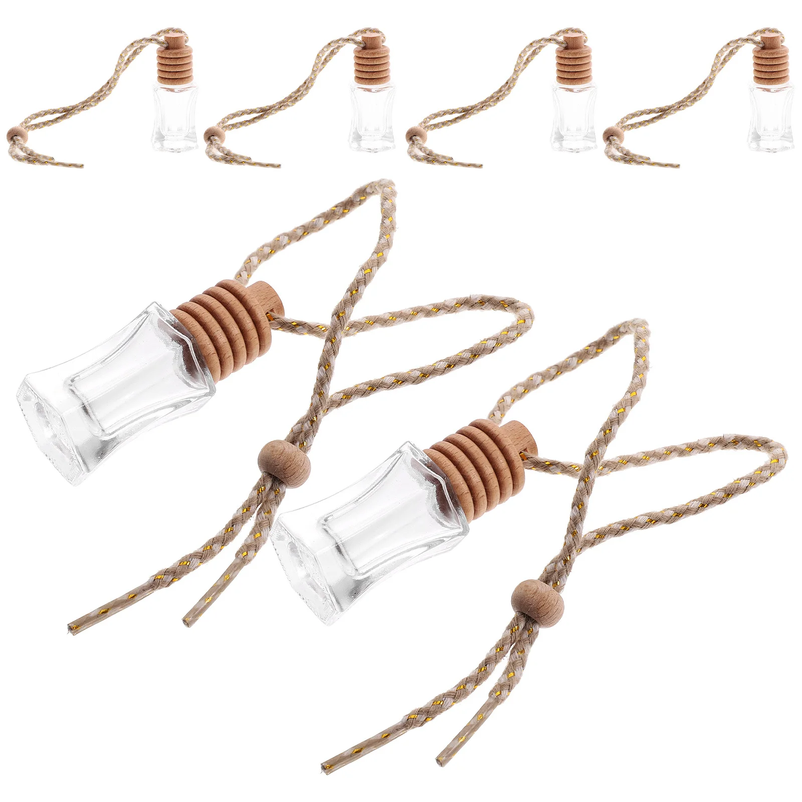 

6Pcs Car Perfume Diffuser Bottles Empty Glass Bottles Refillable Essential Oil Air Freshener Bottle Car Aroma Decoration