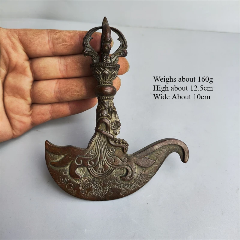 

Love Little/ Retro Copper Vajra Sculpture Religious Instrument Feng Shui Ornament Buddhist Suppressing Demonic Pestle Crafts