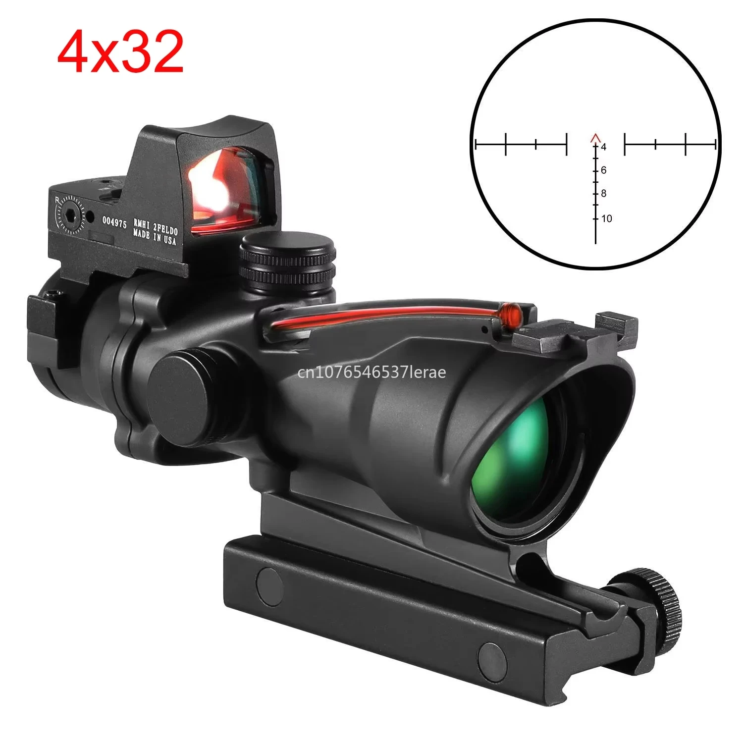 4X32 طبق الاصل Riflescopes الألياف البصرية الحقيقية الأحمر الأخضر نقطة مضيئة شيفرون الزجاج محفورة شبكاني ل 5.56/.223 نطاق البندقية البصر