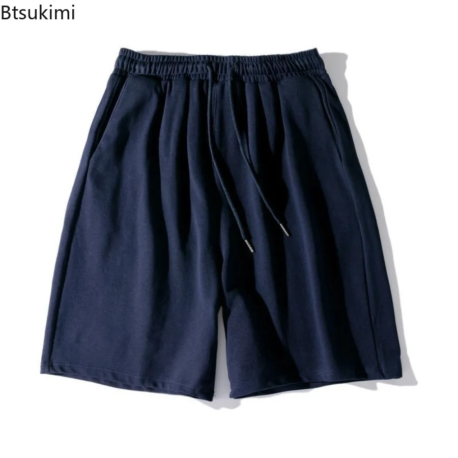 2025 Women's Summer Sports Shorts Solid Color Cotton Loop Casual Trousers Loose Sports Sweat Pants Comfortable Home Half Pants