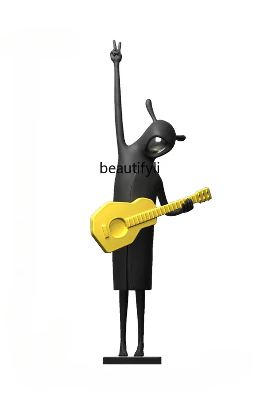 Abstract figure playing guitar creative soft decoration artwork sculpture ornament niche decoration