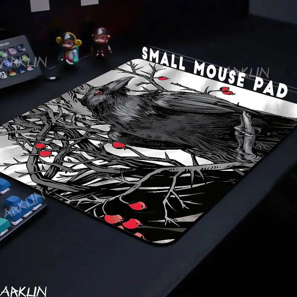 

Cool Black Fashion Hot Art Crow Gaming Mouse Pad High Elastic Non-slip Bottom Desk Mat Premium Mousepad Mouse