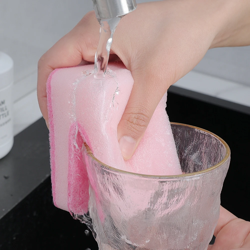 6/1PCS Double-sided U-shaped Cleaning Sponges Thickened Reusable Dishcloth Knife Dish Pots Brush Home Dust Removal Dishwash Rags