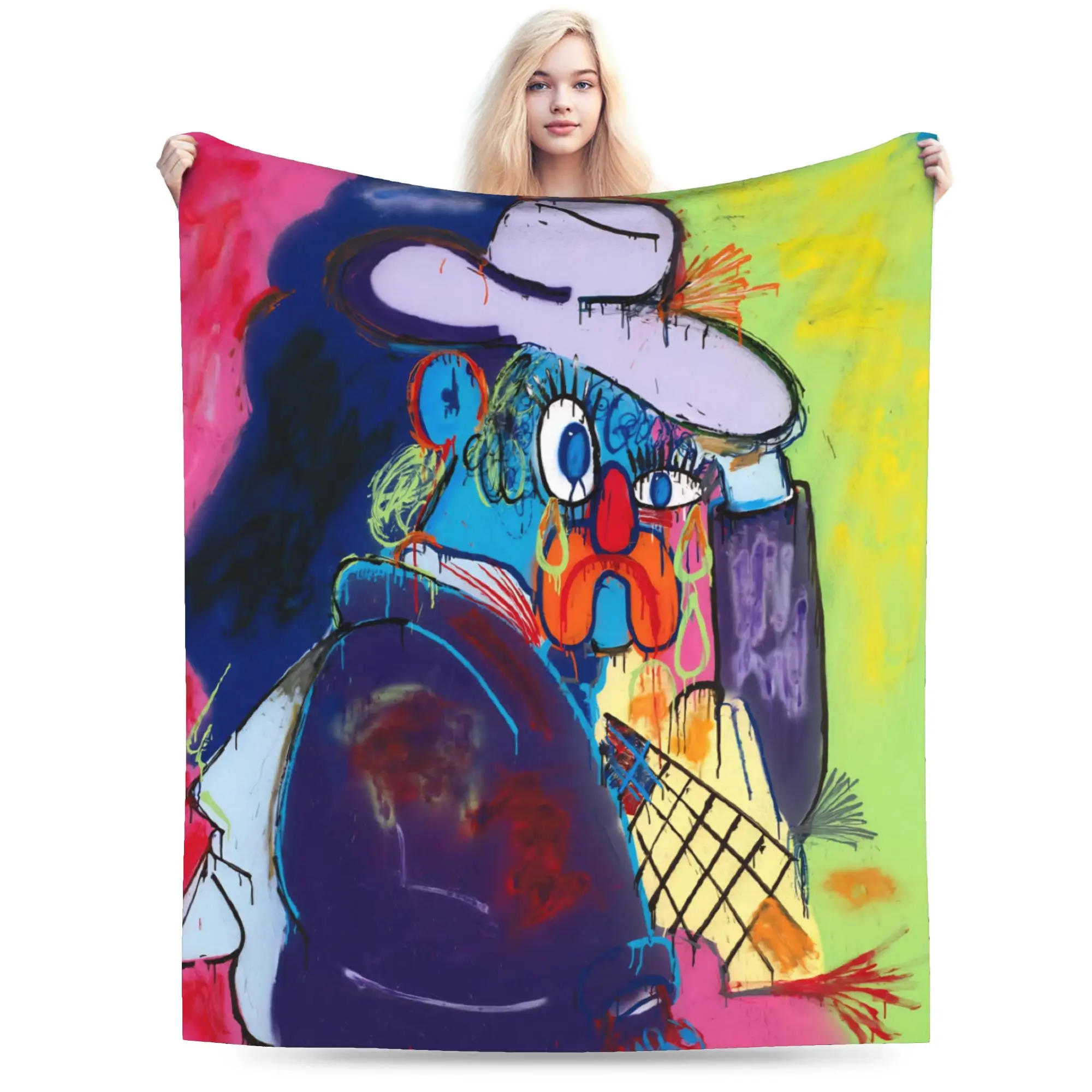Anime Olaolu Slawn Art Blankets Flannel  Relax Lightweight Thin Throw Blanket for Sofa Bedspread
