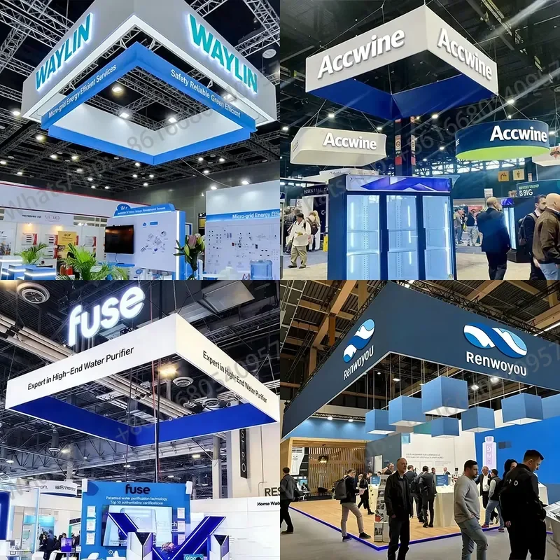 Square Aluminum Hanging Banner Ceiling Advertising Tension Fabric Display Banners Hanging Signs With Illuminated Channel