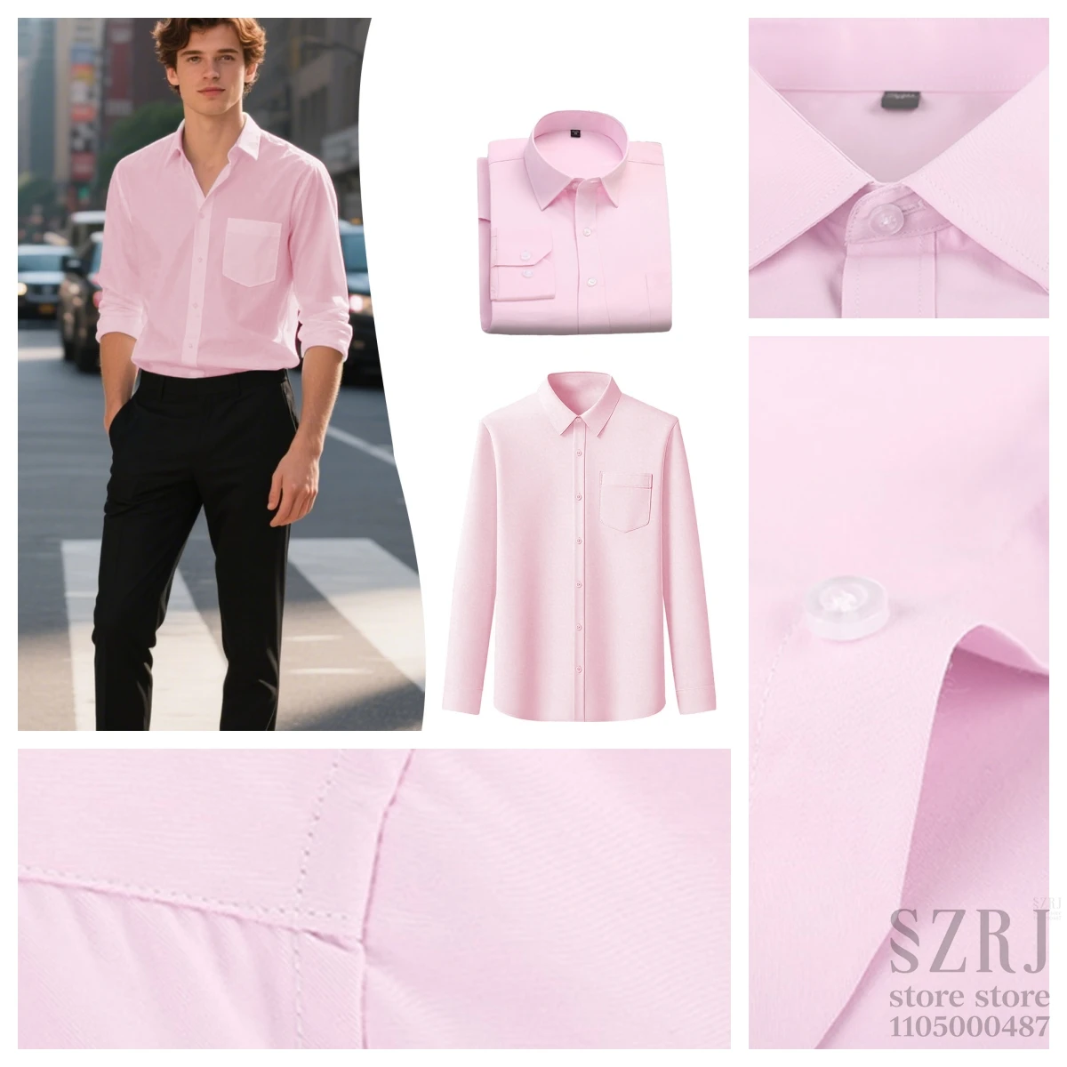 남성용 4피스 세로 줄무늬 정장 - 더블 버튼 재킷+조끼+바지+핑크 셔츠, 결혼식/비즈니스/일상복에 적합