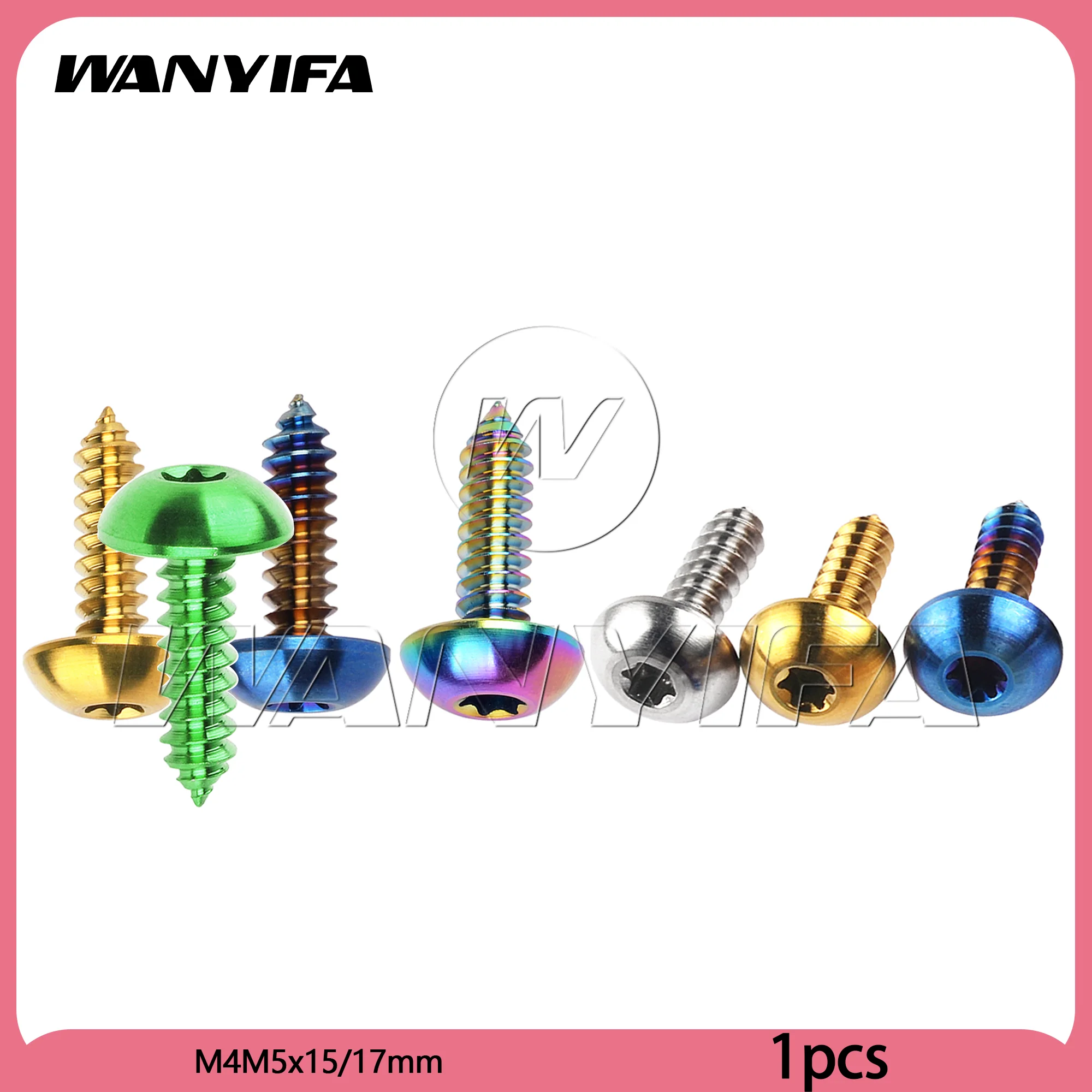 

Wanyifa Titanium Bolts M4M5x15/17mm for Motorcycles and Cars, Bicycles Titanium Self-Tapping Half-Round Head Bolts