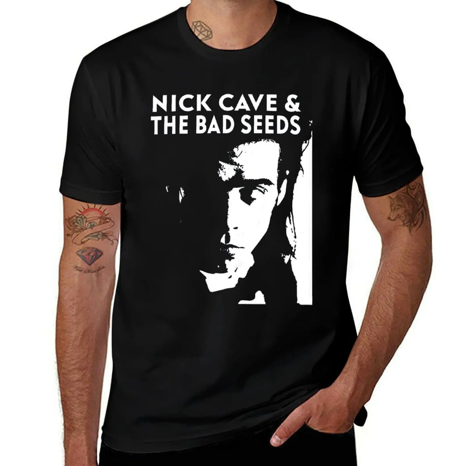 Nick Cave And The Bad Seeds Retro Vintage Concert Tour T-Shirt Sports Casual Short Sleeve Cotton Tee