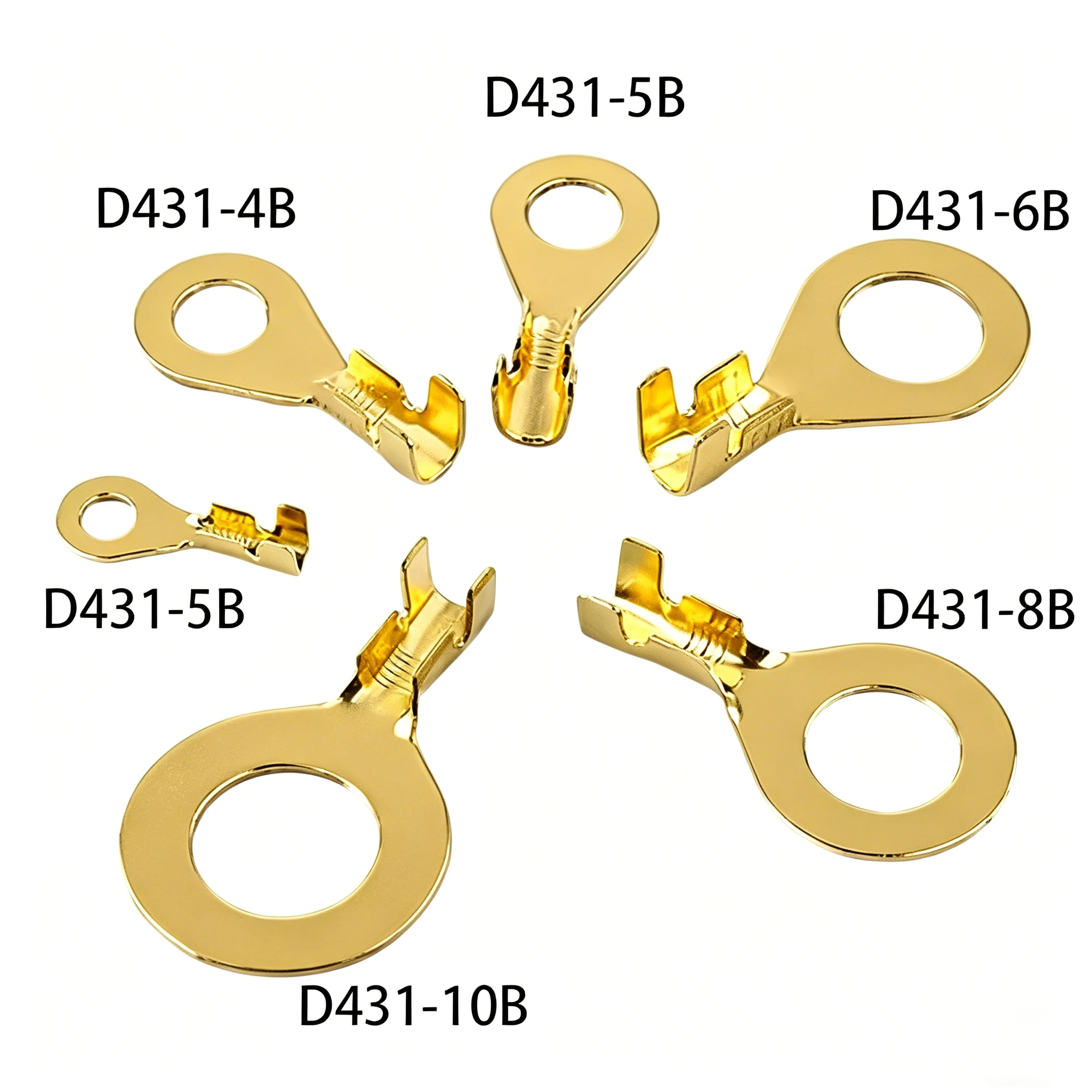 100PCS M3 M4 M5 M6 M8 Copper Ring Lugs Ring Eyes Non-Insulated Crimp Terminals Cable Lugs Wire Connectors DIY Assortment Kit