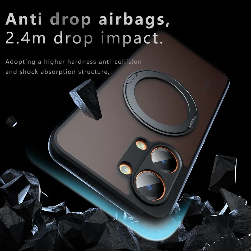 

For Xiaomi POCO X8 Pro Max, POCO X8 Pro Magnetic Case ELVEV Skin-feel Hard PC Rotating Stand Phone Cover