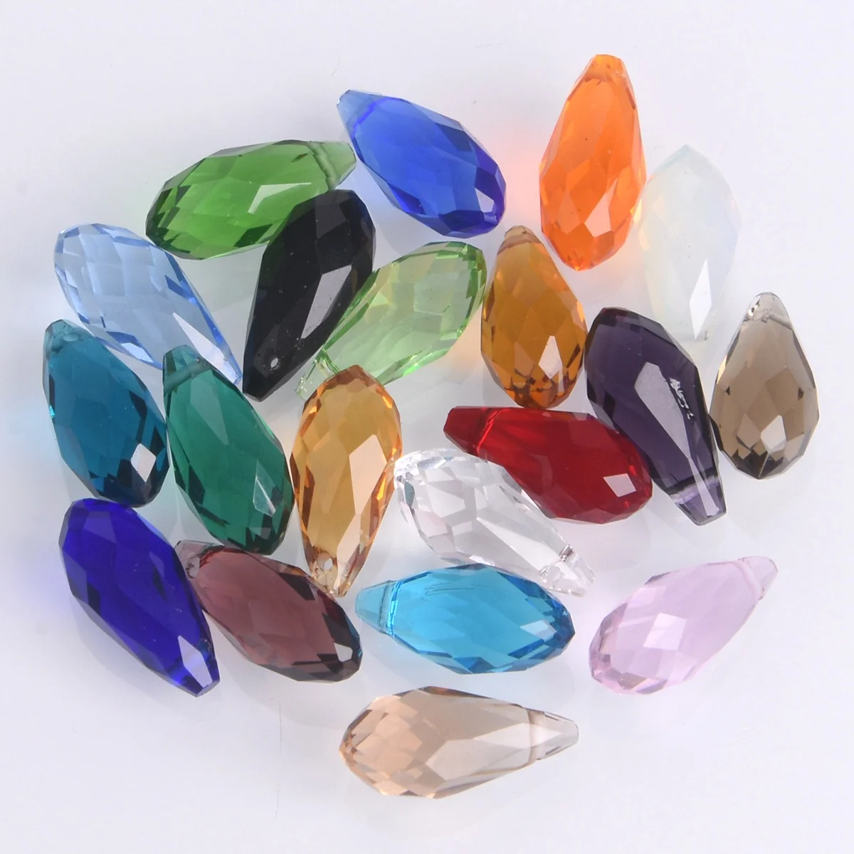 Teardrop Faceted 12x6mm 16x8mm 20x10mm Crystal Glass Top Drilled Loose Pendants Beads For Jewelry Making DIY Crafts Findings