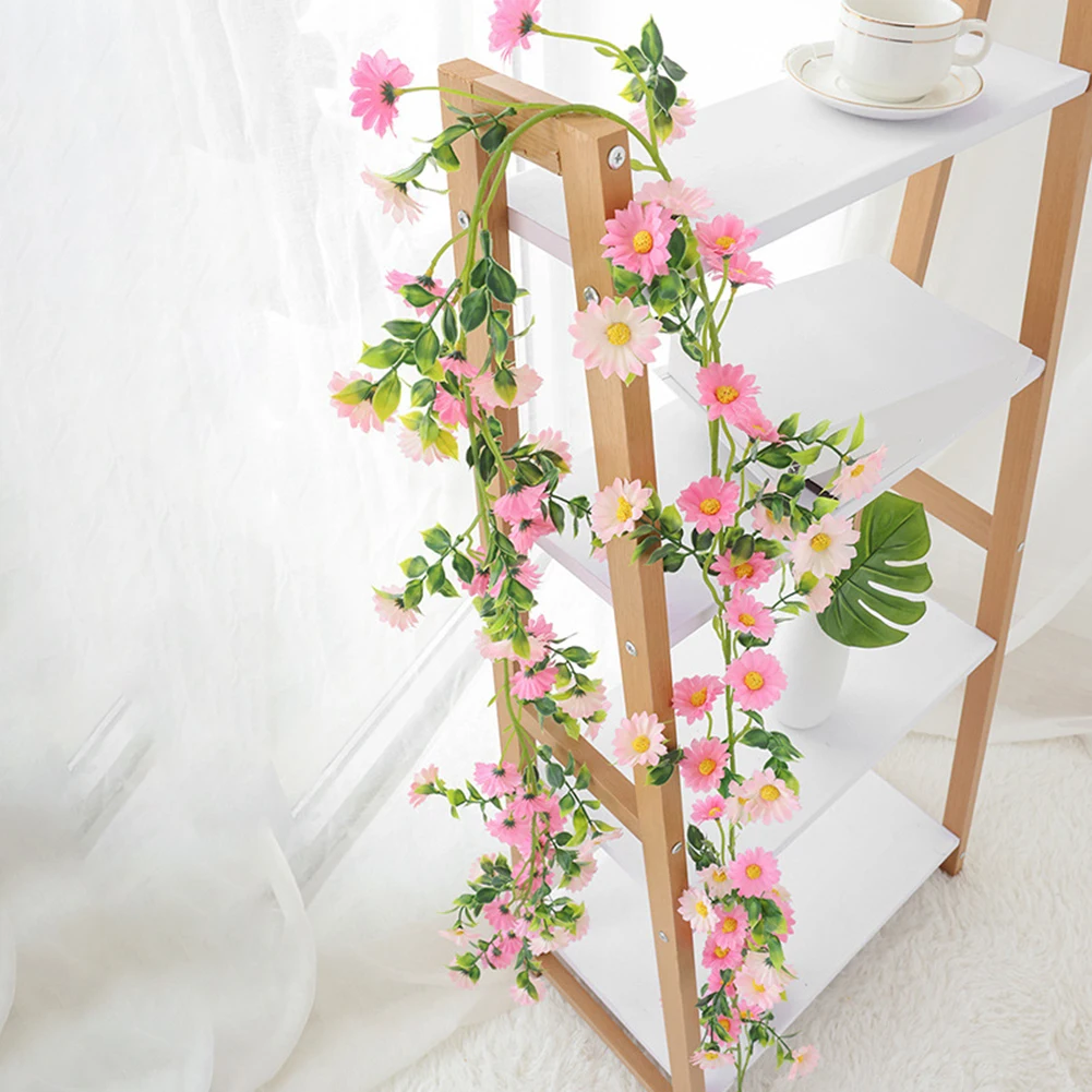 88 Flowers Artificial Daisy Sunflower Vine 2.1m Silk Fake Flower Garland For Home Wedding Event Wall Decoration Garden Decor
