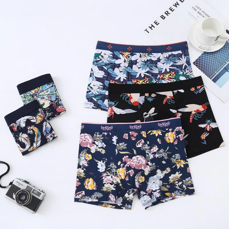 Boxers Men 200KG L-13XL 9 Colour Breathable Underpants Man Cotton Sexy Shorts Men Breathable Printed Mens Underware Plus Size