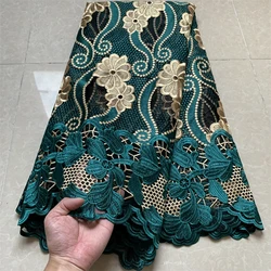 2025 High Quality African Nigerian Lace Fabric Embroidery  Tulle Pure Wedding Party Dress Guipure  SequinsFor Sewing  5yards