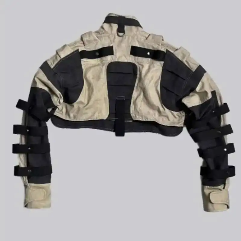 HKSH 2024 Spring Autumn Winter New Men Tide Punk Techwear Short Overcoat Jacket Fashion Chic Patchwork Coats Niche Design HK2916