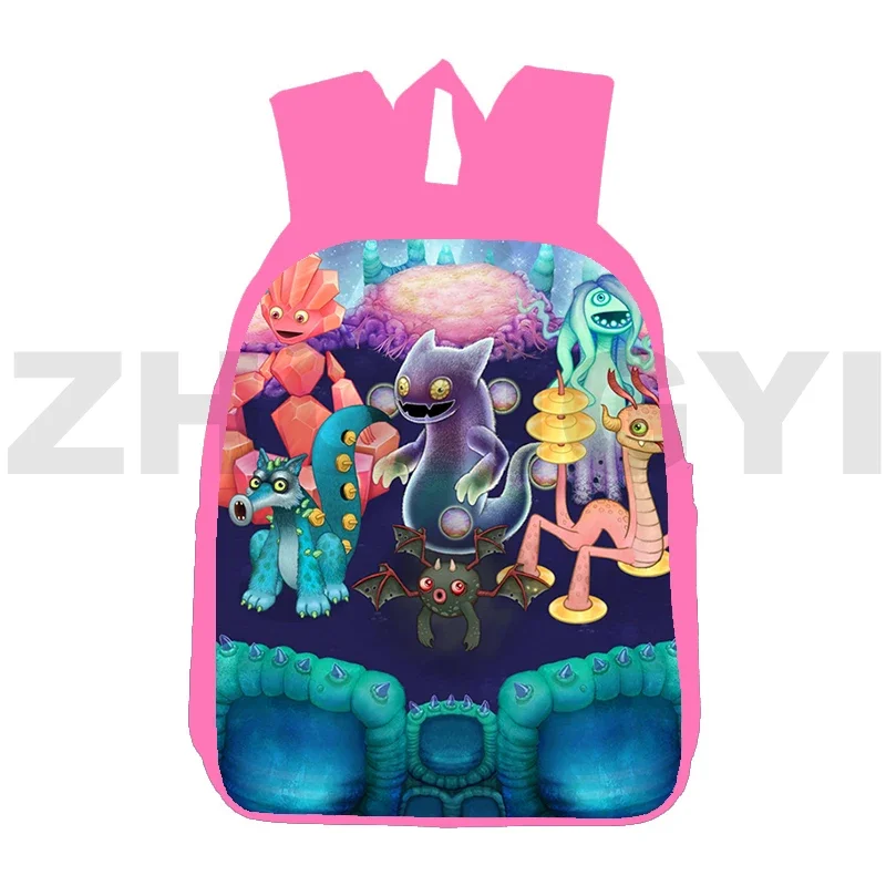 New 3D Video Game My Singing Monsters Bags for Women Cartoon Printing Kawaii Backpack 12/16 Inch Travel Leisure Sports Knapsack