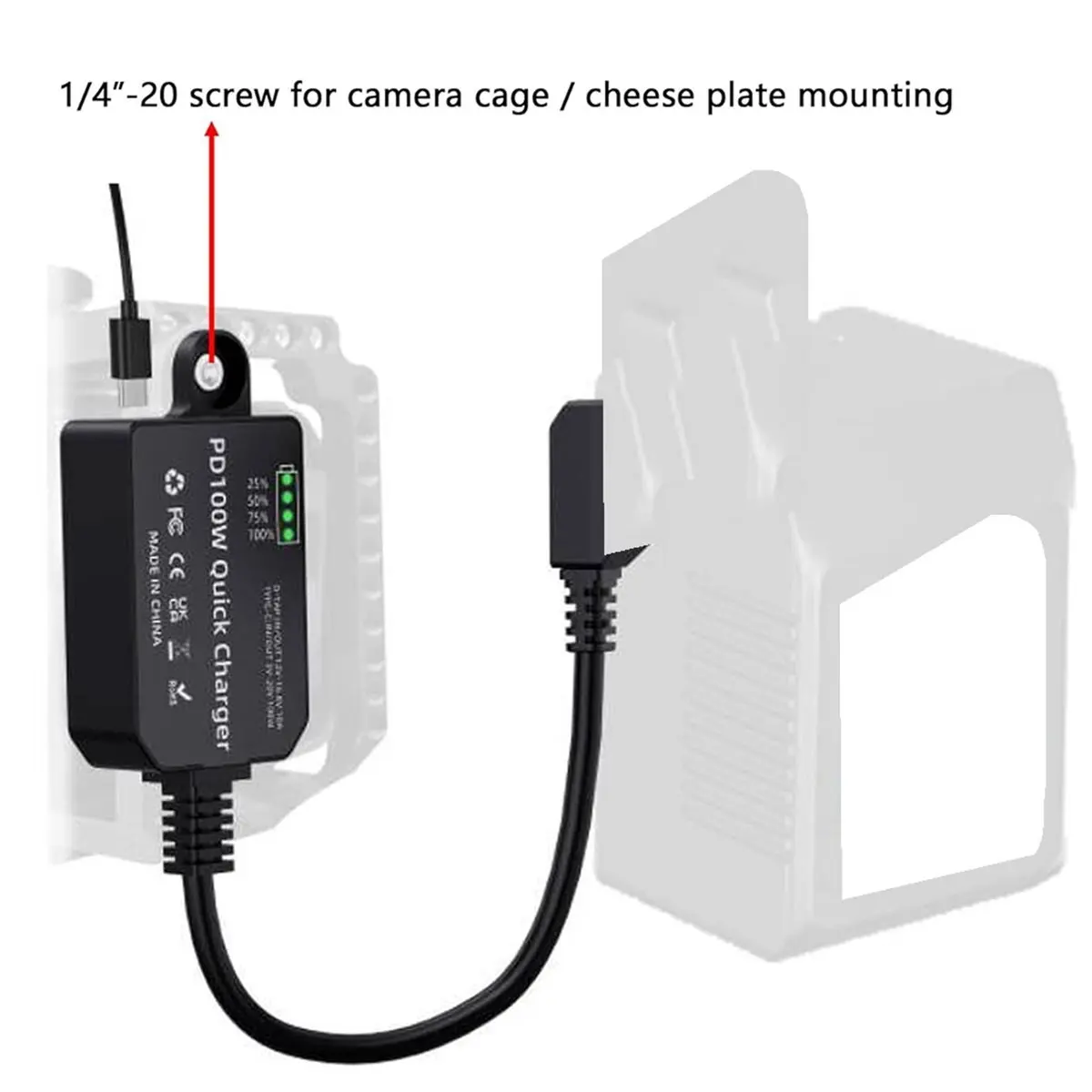 Y69A New Dummy Battery D-TAP V-Port to PD 100W Bidirectional Charging and Discharging Module USB Power Adapter for Cameras