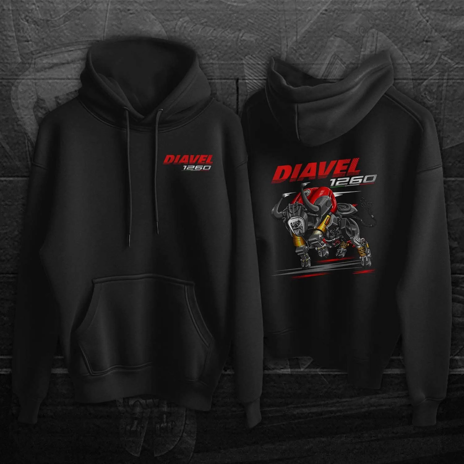 Classic Italian Motorcycle Diavel 1260 Bull Inspiration Pullover Hoodie 100% Cotton Comfortable Casual Mens Clothing Streetwear