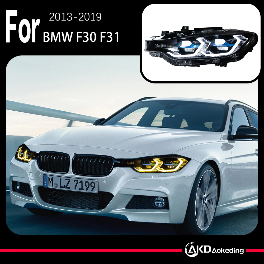 

AKD Car Model for BMW F30 F31 LED Headlight Projector Lens 2013-2019 F35 3 Series 320i 325i DRL Angel Eye Automotive Accessories