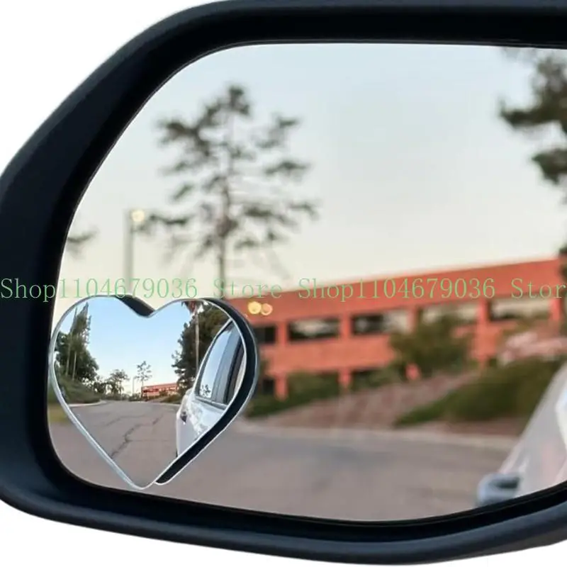 652F Blind Spots Mirrors Wide Side Mirror for Car SUV Car Accessory Heart Shaped Convex Rearview Side Mirror Universal
