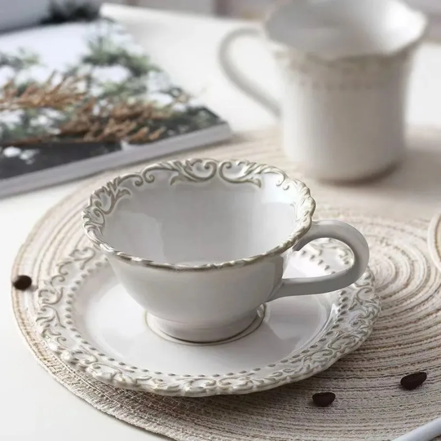 الغربية الرجعية السيراميك الفرنسية الإغاثة المطبخ لوحة طبق المعكرونة الإيطالية سلطة الحلوى الفرنسية طبق عشاء طقم قهوة أدوات المائدة المنزلية