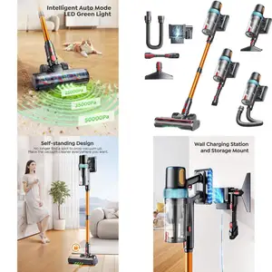 Upgraded 600W 50kPa Cordless Vacuum, 65-Minute Runtime, 3.3ft Hose, LED Touchscreen, Wall Mount for Home and Car Cleaning