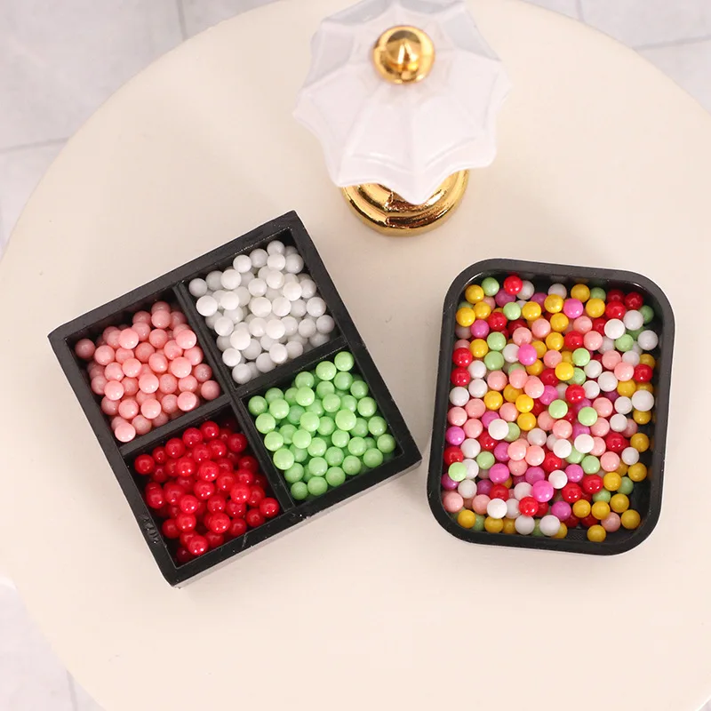 

Dollhouse Mini Beads Handmade Colorful Balls Candy Hand Diy Model Simulation Headband Hairpin Decoration Small Doll Accessories