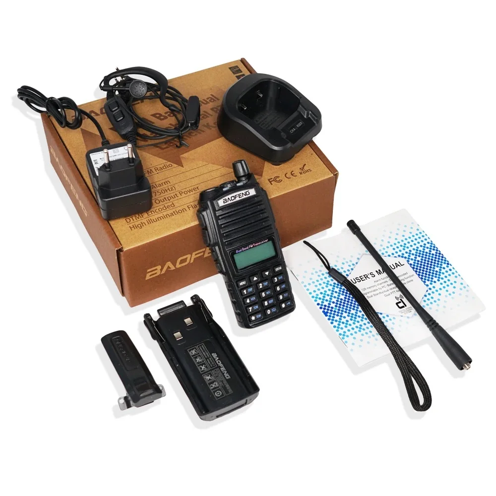 Baofeng UV-82 Dual PTT Walkie Talkie High Power 5W/8W EU82X Dual Band VHF UHF FM Amateur Radio Stati 10KM Lange Ham CB Radio – Detail 14