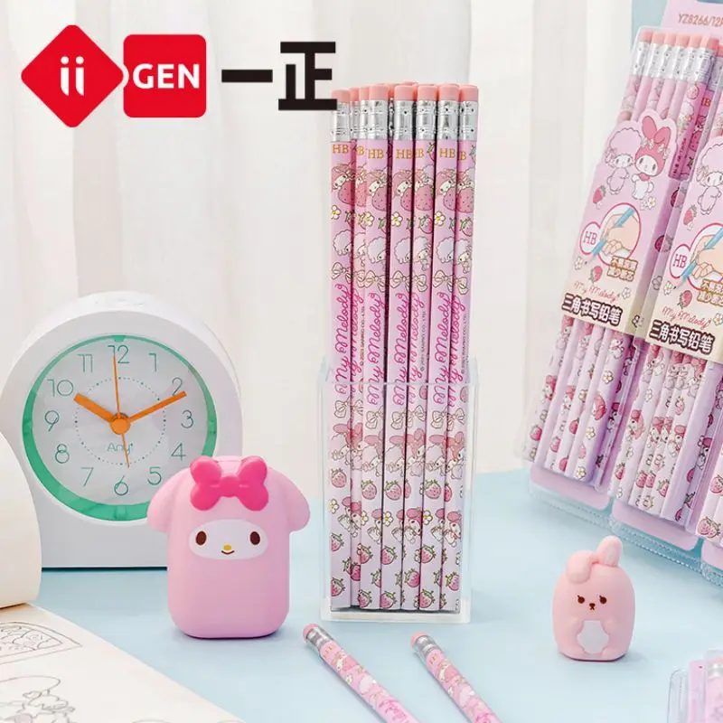 12pcs/set Sanrio Series Melody Triangle Writing Pencil Set Cute Student Pencil Creative Writing Pencil School Student Stationery