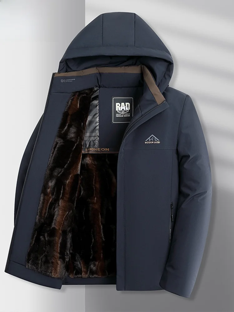 

Thiened Winter Cotton Jaet for Men TUCANO Woodpeer Brand Stand Fit Hooded Coat Warmth Guaranteed Polyester Fiber