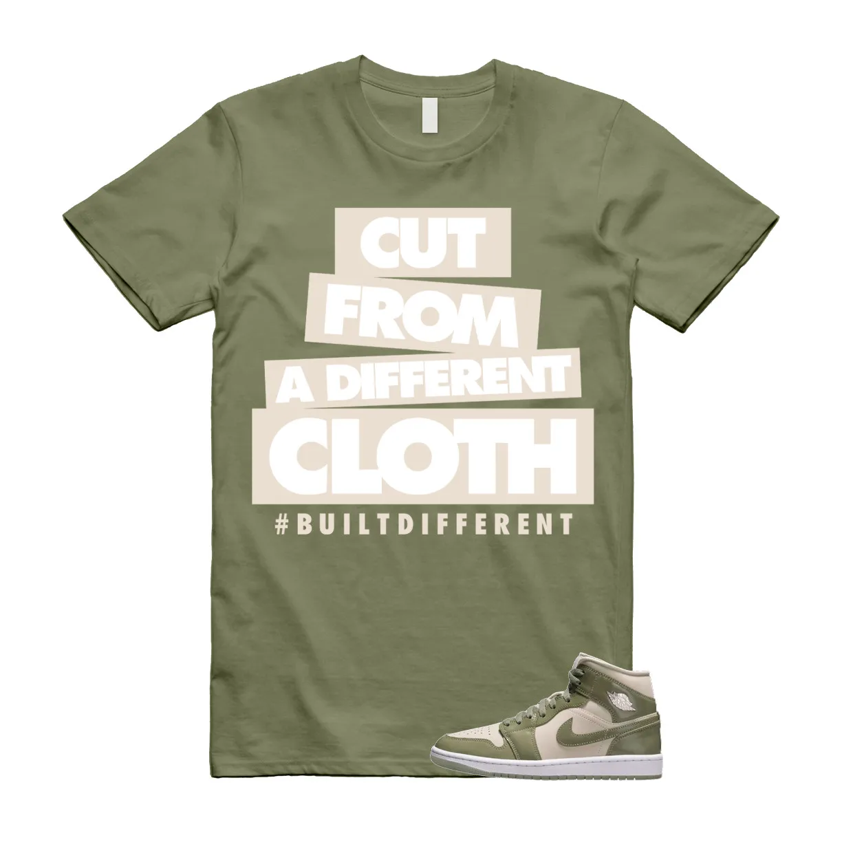 1 Sea Glass Oil Green White Mid SE T Shirt Match CLOTH