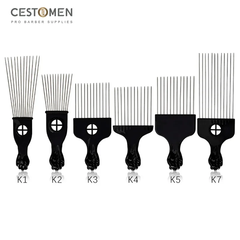 CESTOMEN African Pick Hair Comb Salon Use 4 Size Black Fist Afro Comb Brush Hairdressing Hairstyle Styling Tool Hair Care Comb