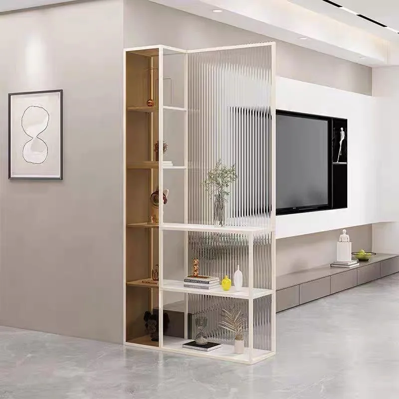 Stainless steel Changhong glass partition rack entry living room entrance partition screen wine cabinet