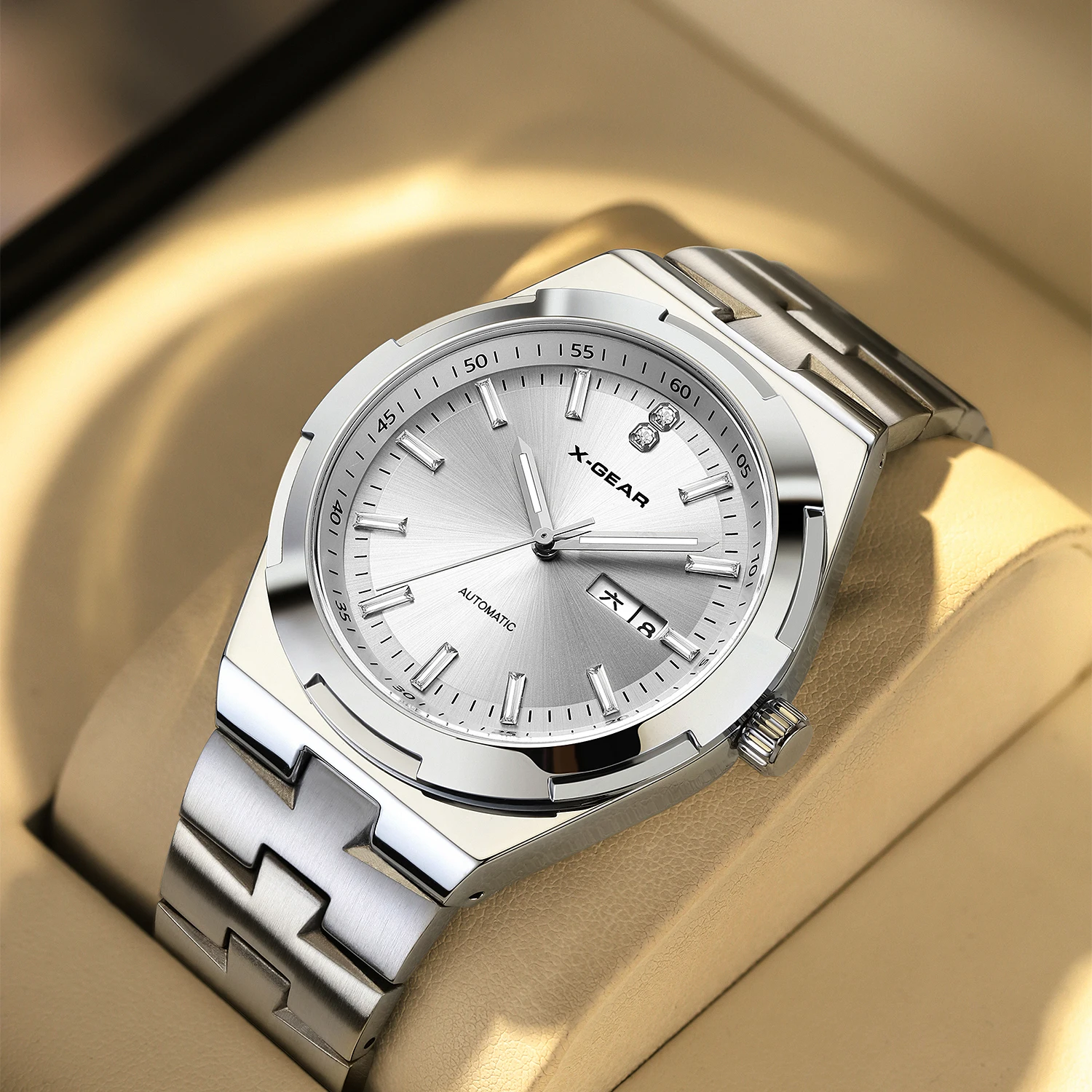 Мужские часы X-GEAR с автоматическим механическим механизмом, светящиеся, водонепроницаемые, модные и классические