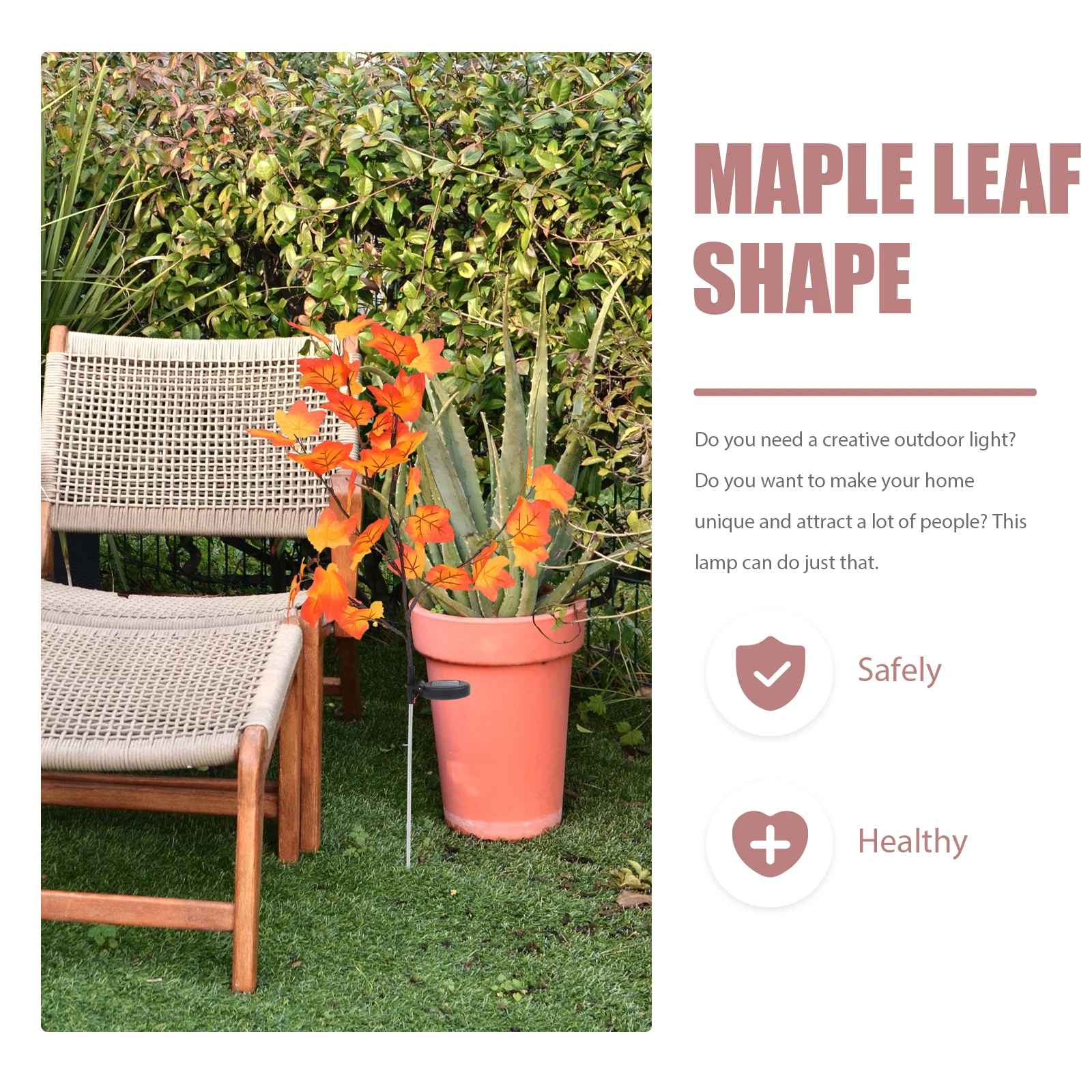 

Maple Leaf Branch Lamp Outdoor Solar Ground Insert Decorative For Garden Yard Park Solar Energy Lamp Tree Branch Light Lawn Yard