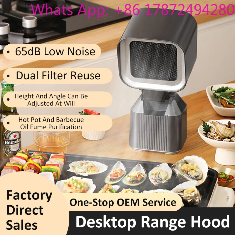 Portable Electric Range Hood for Large Household Small Desktop Model with High Suction for Home Use