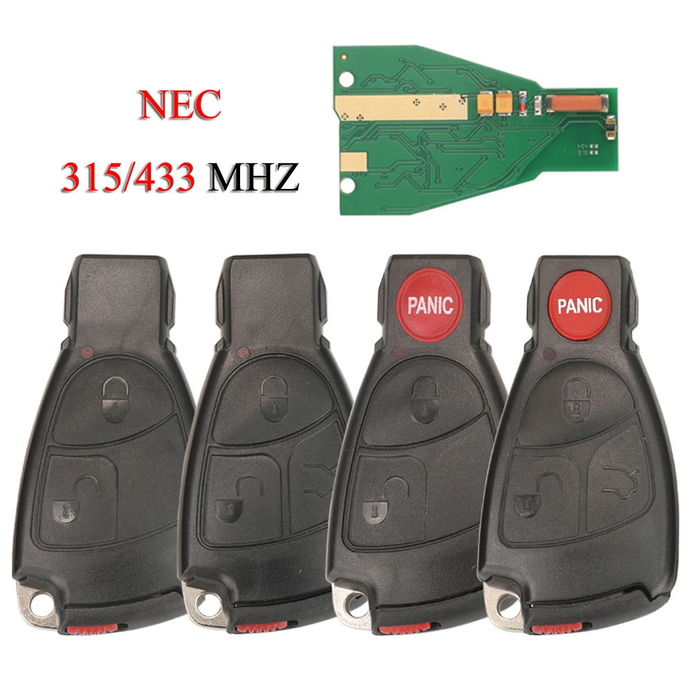 

jingyuqin 5PCS/Lot NEC Remote Smart Car Key For Mercedes Benz B C E ML S CLK CL 1996-2005 315Mhz/433Mhz 2/3/4Buttons Control Key