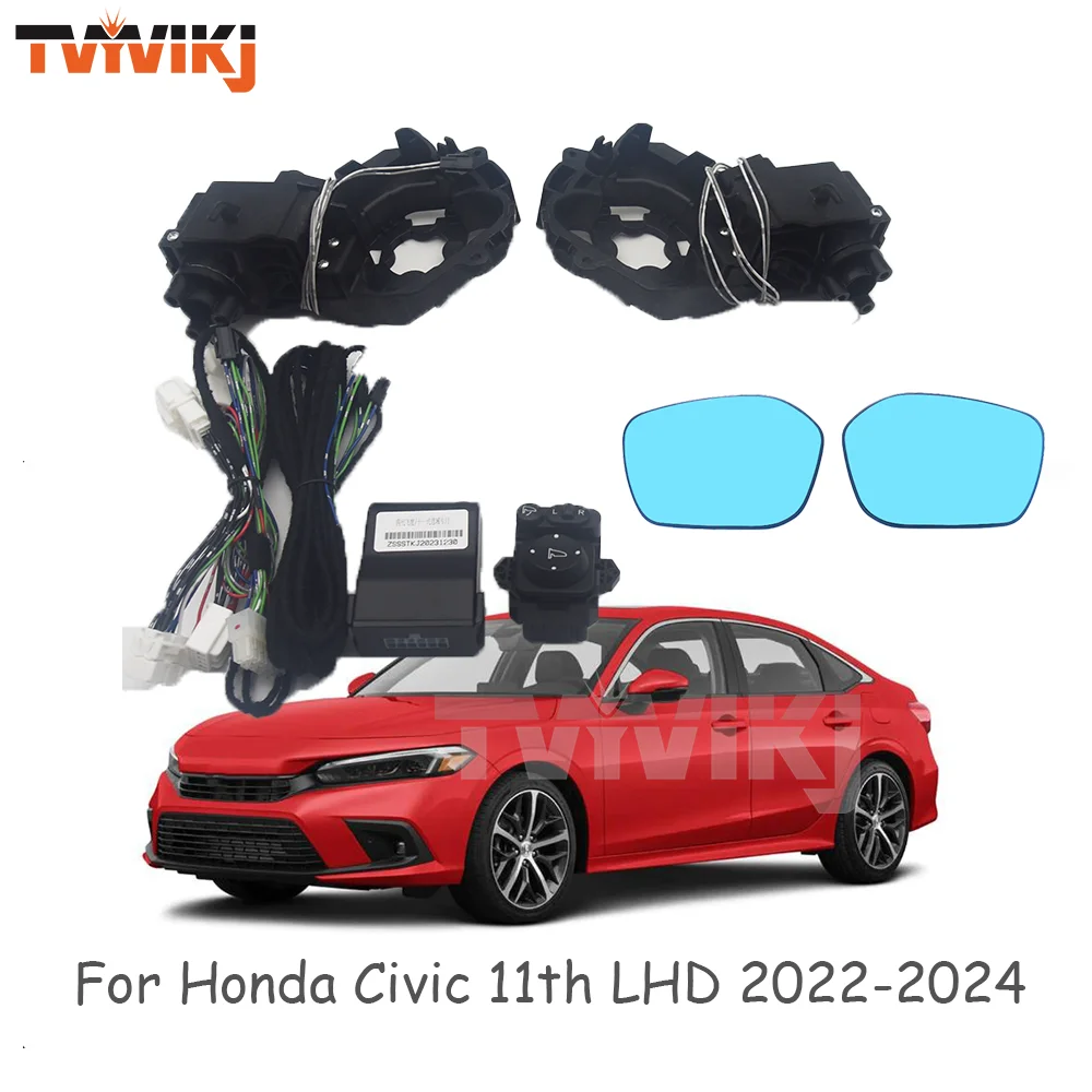 Side Rearview Mirror Auto Folding Motor Upgrade kit Module For Honda Civic 11th LHD 2022-2024 Folding kit car mirrors