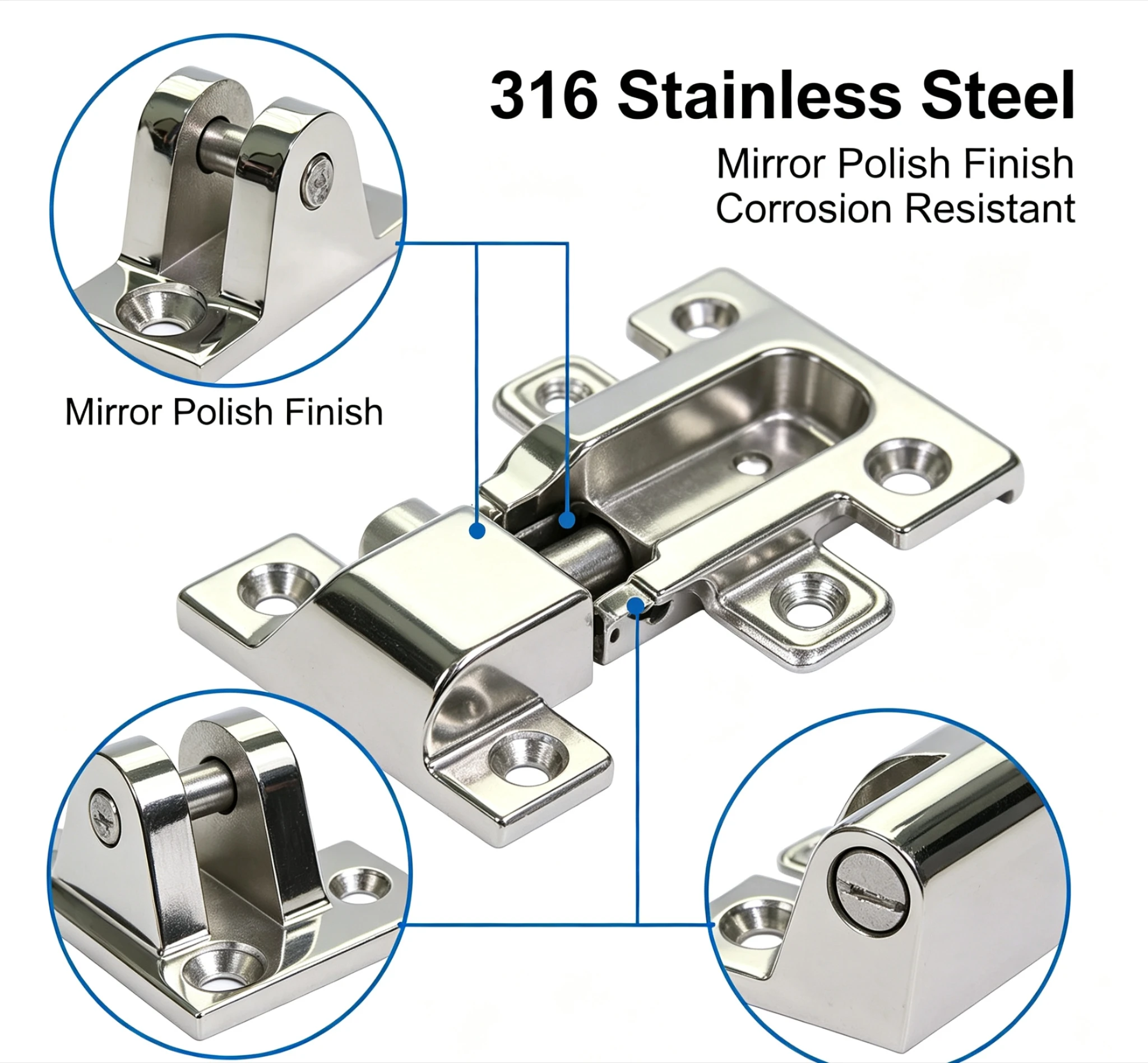 Bisagra Bimini de acero inoxid - Deck Screw Stainless reseña y precio
