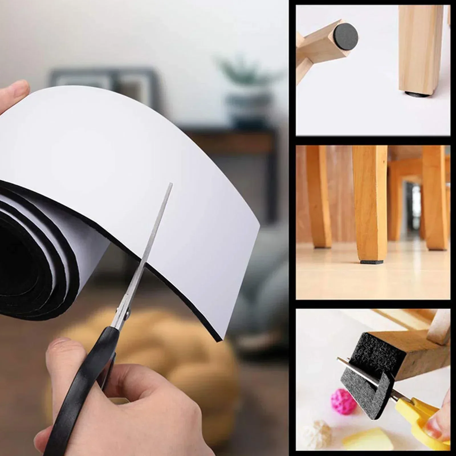Backed Adhesive Felt Strip Furniture Protection Mat Protective Table and Chair Foot Mat Anti Slip and Sound Insulation Felt Roll