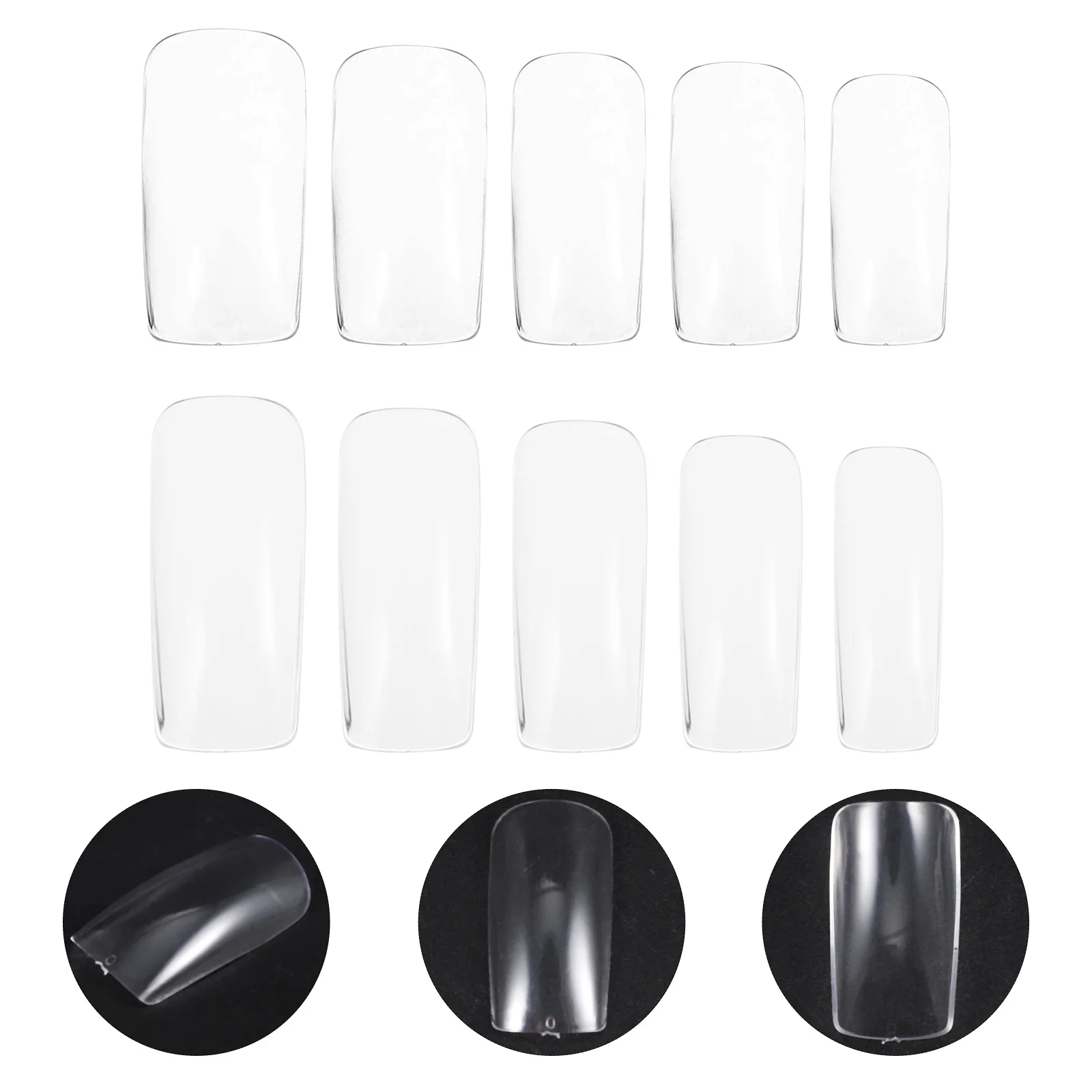 

500Pcs Clear Fake Nails Transparent Full Cover Nail Tips Perfect for Press on Nails Medium Size Nail Art Supplies