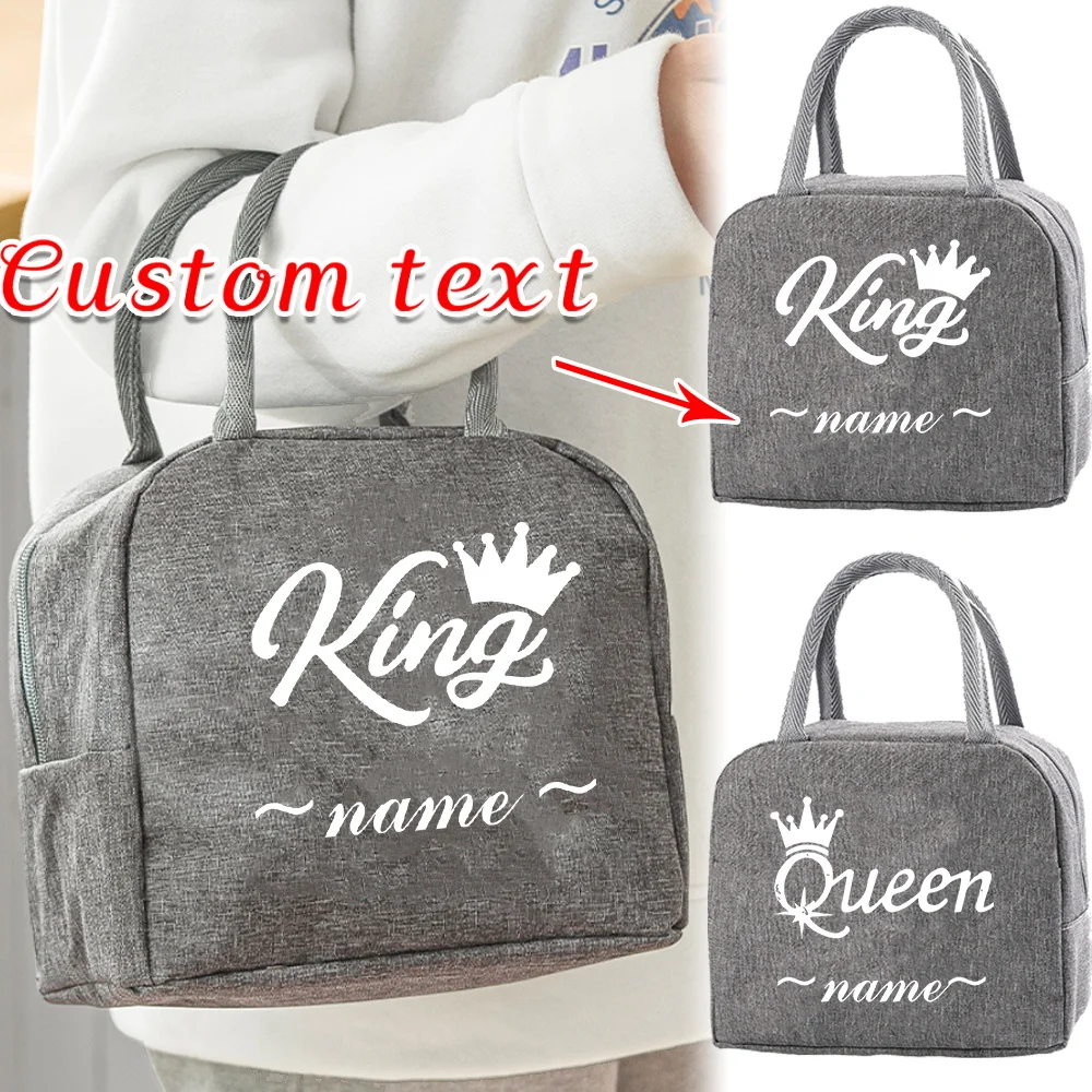 

Customized Gray Insulated Lunch Bag Bento Bag Aluminum Foil Lunch Box Women's Handbag Picnic Food Bag Fashionable Pattern