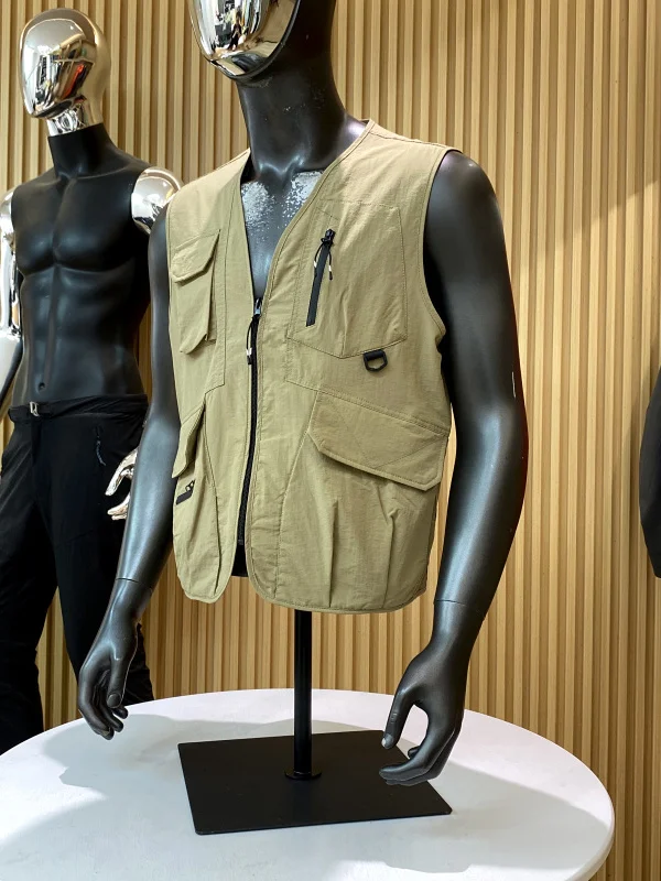 Outdoor Workwear Multi-Pocket Lightweight Comfortable Loose V-Neck Layering Trendy Vest Spring Summer Unisex Breathable Nylon