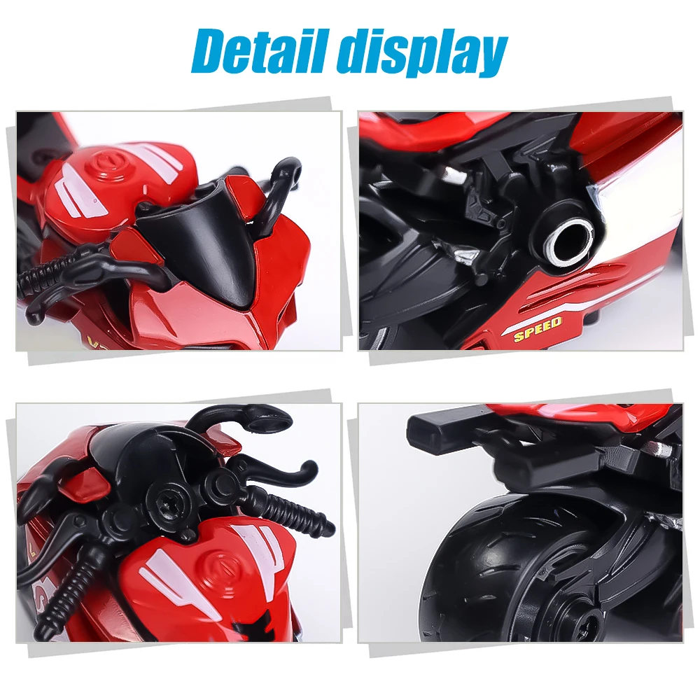 Kids Simulation Mini Alloy Motorcycle Model Toys Boy and Girl Pull-back Return Motorcycle Ornament Toy Racing Handmade Gifts