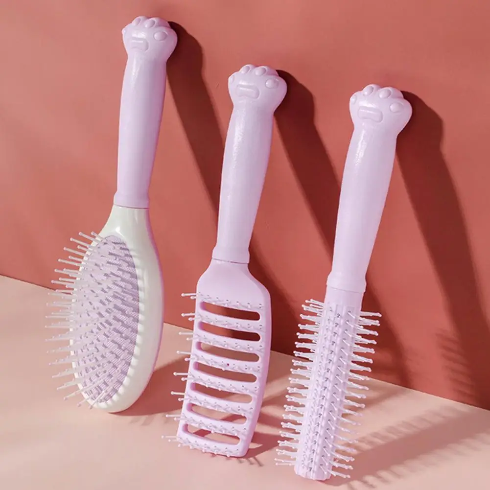 Cat Claw Comb Anti Static Exhaust Air Cushion Comb สีชมพู Air Cushion หวีผมยาว Curling Fluffy Air Bag Combs หวีนวด