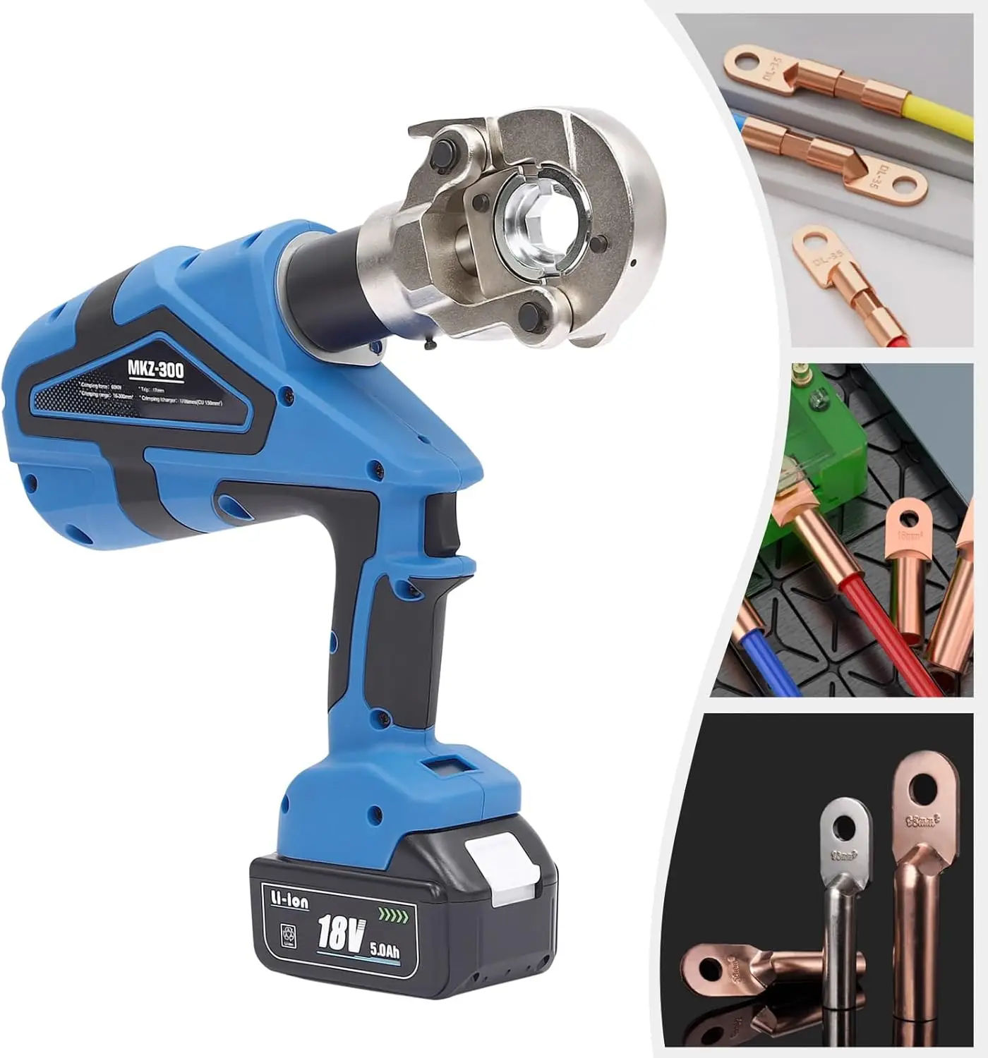 Electric Hydraulic Crimping Tool,Portable Electrical Terminal Cable Wire Tool With 12 Specifications Of Molds, Digital Display