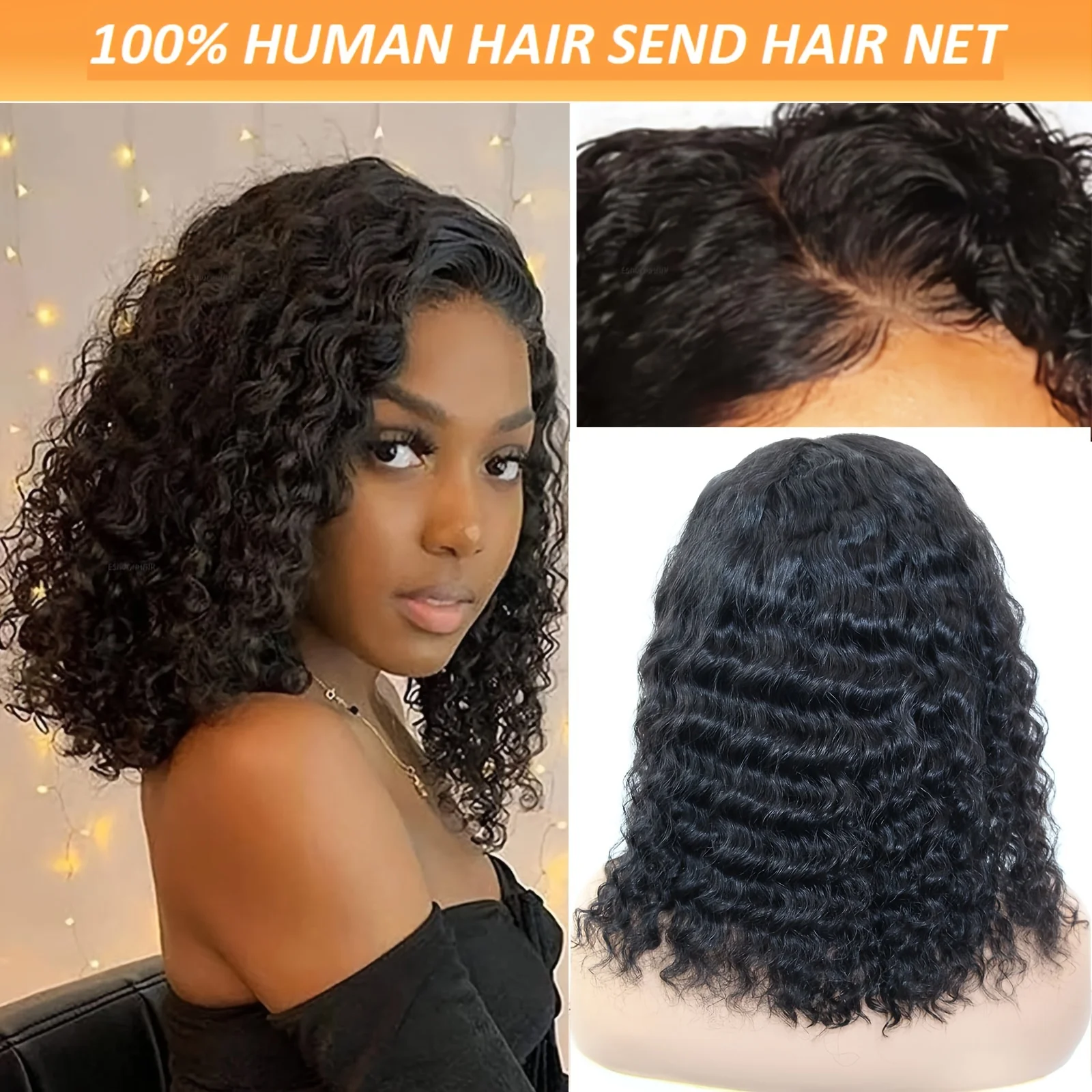 Short Bob Deep Wave Human Hair Wigs Side Part Lace Front Wigs Human Hair Wig For Women Deep Curly Bob Wigs Pre Plucked With Hair